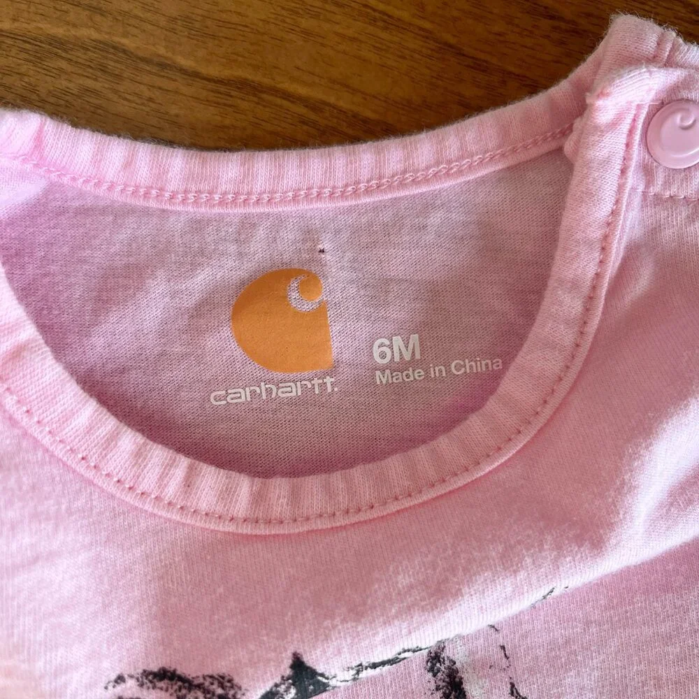 Carhartt pink horse onesie 6m
